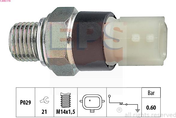 EPS 1.800.178 - Érzékelő, olajnyomás www.parts5.com