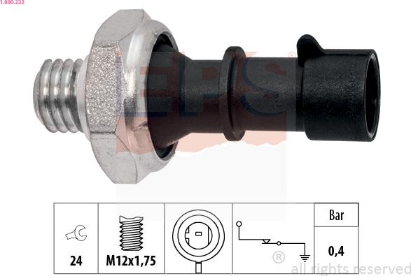 EPS 1.800.222 - Sender Unit, oil pressure www.parts5.com