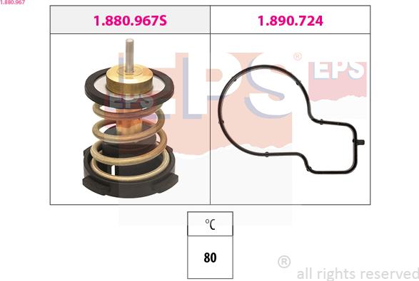 EPS 1.880.967 - Thermostat, Kühlmittel www.parts5.com