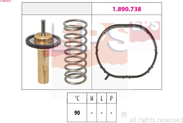 EPS 1.880.974 - Θερμοστάτης, ψυκτικό υγρό www.parts5.com