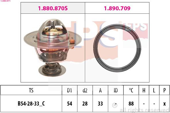 EPS 1.880.971 - Termosztát, hűtőfolyadék www.parts5.com