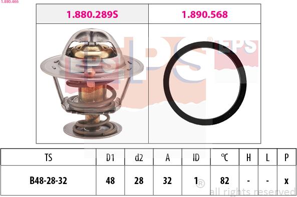 EPS 1.880.466 - Thermostat, coolant parts5.com