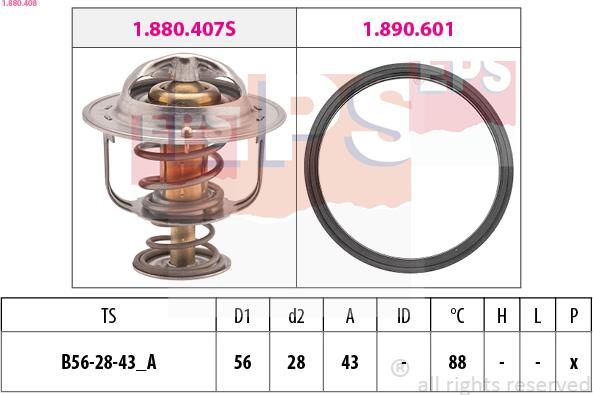 EPS 1.880.408 - Thermostat, coolant www.parts5.com