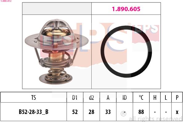 EPS 1.880.412 - Thermostat, Kühlmittel www.parts5.com