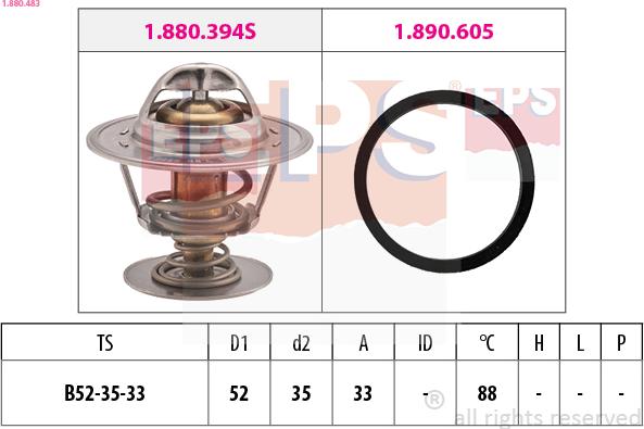 EPS 1.880.483 - Termostato, refrigerante www.parts5.com