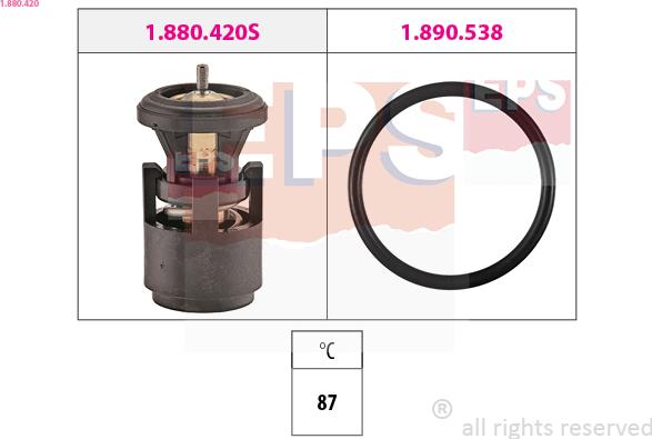 EPS 1.880.420 - Thermostat, coolant www.parts5.com