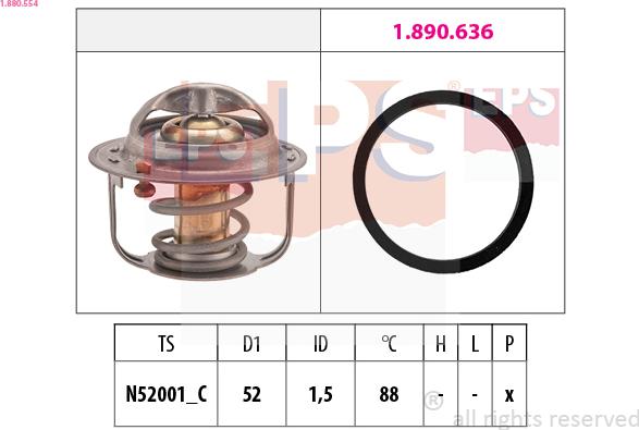 EPS 1.880.554 - Termostaat,Jahutusvedelik www.parts5.com