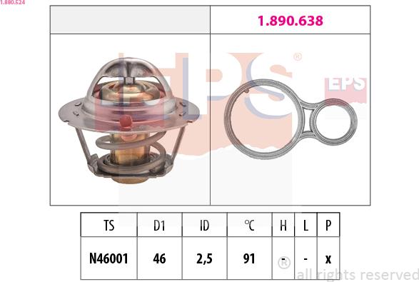 EPS 1.880.524 - Termostat,lichid racire www.parts5.com