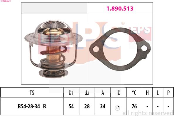 EPS 1.880.521 - Thermostat, Kühlmittel www.parts5.com