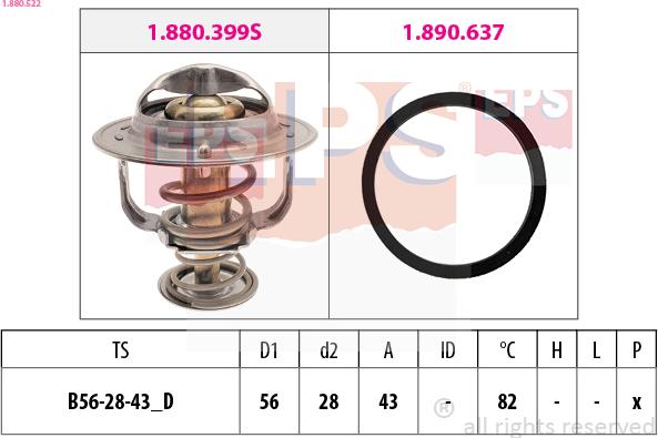 EPS 1.880.522 - Termostat, środek chłodzący www.parts5.com