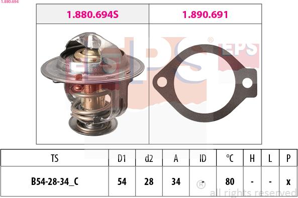 EPS 1.880.694 - Termostat, rashladna tečnost www.parts5.com