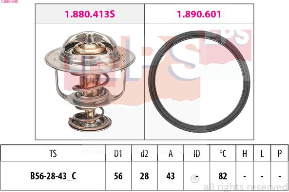 EPS 1.880.640 - Termostaat,Jahutusvedelik www.parts5.com