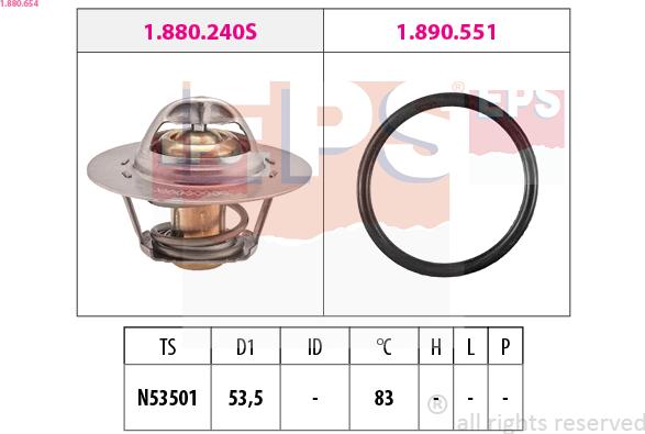 EPS 1.880.654 - Termostato, refrigerante www.parts5.com