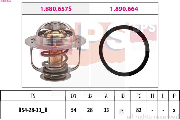 EPS 1.880.657 - Термостат, охлаждающая жидкость www.parts5.com