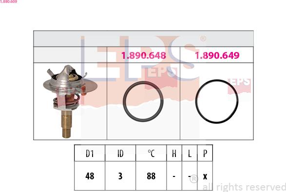 EPS 1.880.609 - Termostat, hladilno sredstvo www.parts5.com