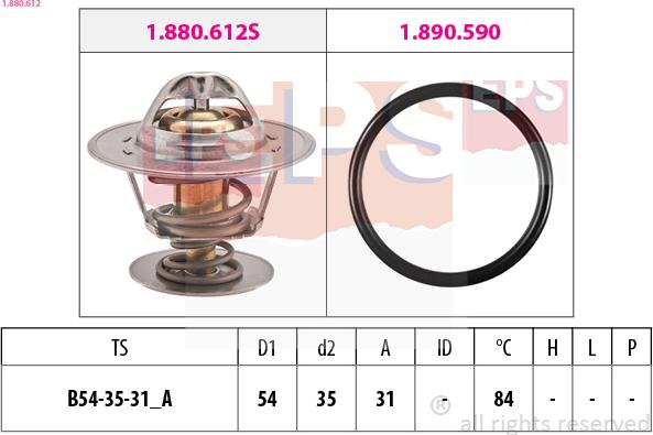 EPS 1.880.612 - Termostat,lichid racire www.parts5.com