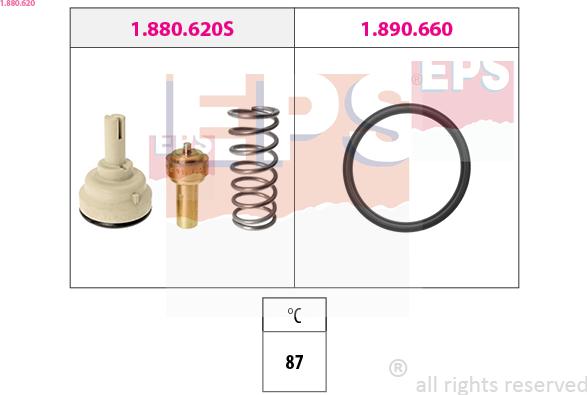 EPS 1.880.620 - Thermostat, coolant www.parts5.com