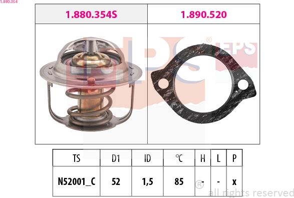 EPS 1.880.354 - Termostat,lichid racire www.parts5.com