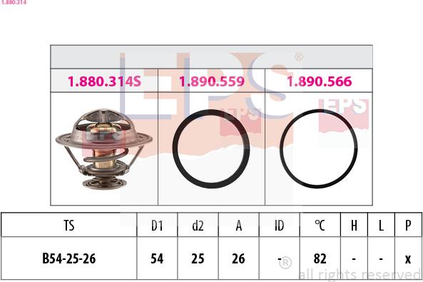 EPS 1.880.314 - Termostat, chladivo www.parts5.com