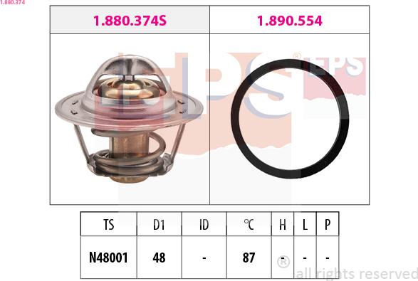 EPS 1.880.374 - Termostato, refrigerante parts5.com