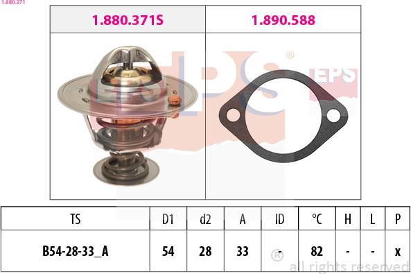 EPS 1.880.371 - Thermostat, coolant parts5.com