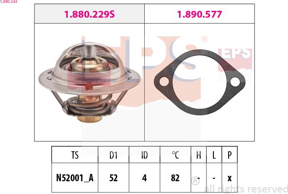 EPS 1.880.244 - Thermostat, coolant parts5.com