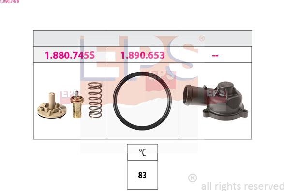 EPS 1.880.745K - Termostato, refrigerante parts5.com