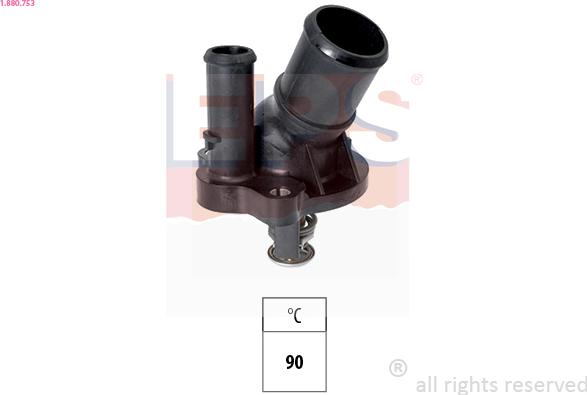 EPS 1.880.753 - Thermostat, coolant www.parts5.com