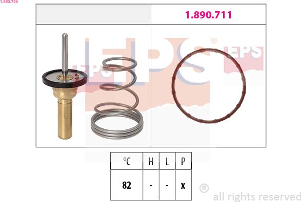 EPS 1.880.736 - Thermostat, coolant www.parts5.com