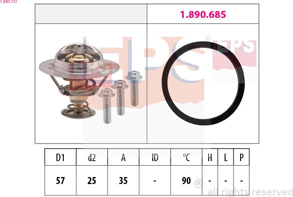 EPS 1.880.731 - Termostat, rashladna tečnost www.parts5.com