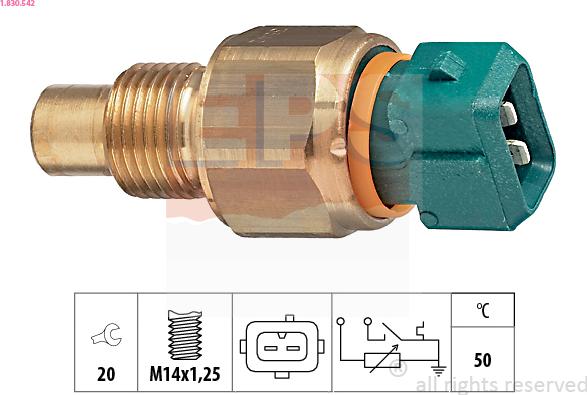 EPS 1.830.542 - Senzor,temperatura lichid de racire www.parts5.com