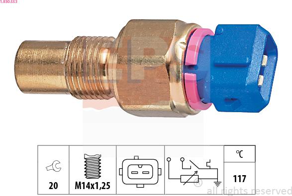 EPS 1.830.553 - Sensor, temperatura del refrigerante www.parts5.com