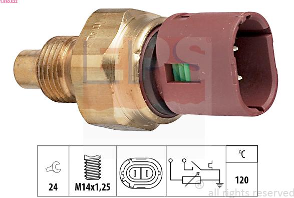 EPS 1.830.522 - Senzor, temperatura rashladnog sredstva www.parts5.com