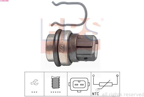 EPS 1.830.086 - Sensor, temperatura del refrigerante www.parts5.com