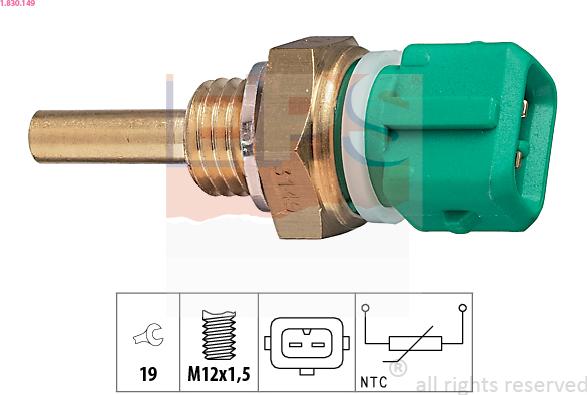 EPS 1.830.149 - Sensor, coolant temperature www.parts5.com