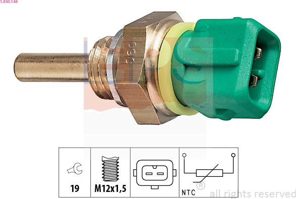 EPS 1.830.148 - Sensor, temperatura del refrigerante www.parts5.com