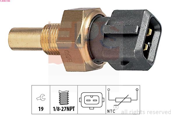 EPS 1.830.165 - Sensor, coolant temperature www.parts5.com