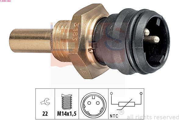 EPS 1.830.183 - Sensor, coolant temperature parts5.com