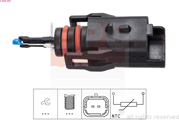 EPS 1.830.392 - Sensor, fuel temperature www.parts5.com