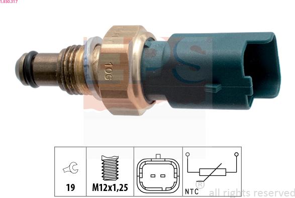 EPS 1.830.317 - Senzor, temperatura rashladnog sredstva www.parts5.com