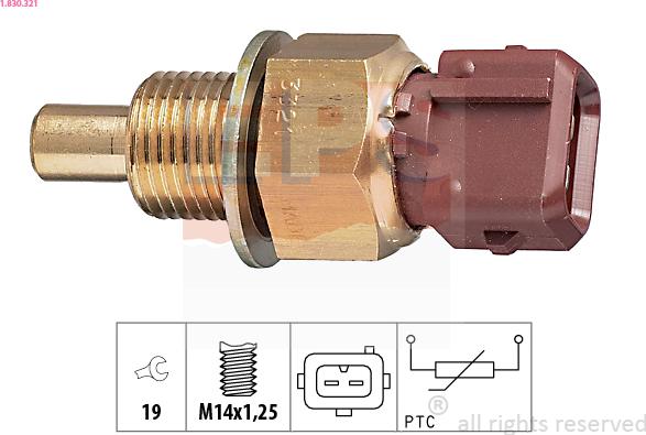 EPS 1.830.321 - Sensor, coolant temperature parts5.com