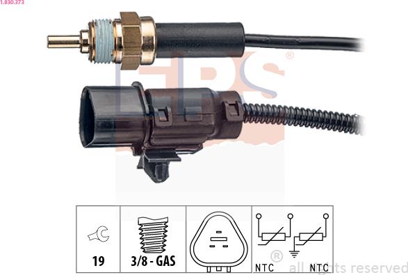 EPS 1.830.373 - Sensor, coolant temperature www.parts5.com