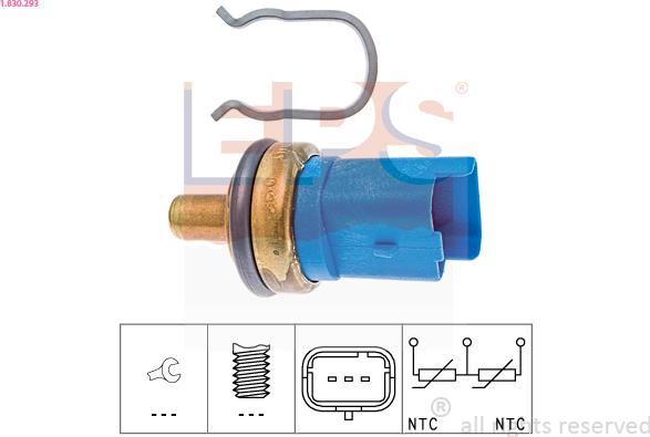 EPS 1.830.293 - Senzor,temperatura lichid de racire www.parts5.com