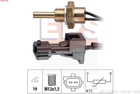 EPS 1.830.245 - Sensor, coolant temperature www.parts5.com