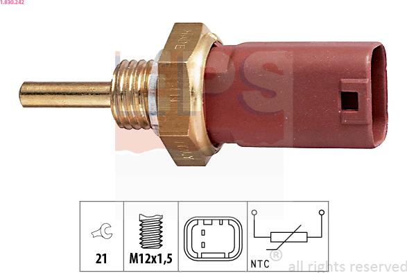 EPS 1.830.242 - Senzor,temperatura lichid de racire www.parts5.com