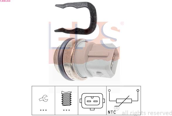 EPS 1.830.254 - Senzor,temperatura lichid de racire www.parts5.com