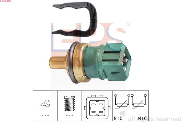 EPS 1.830.260 - Senzor, temperatura rashladnog sredstva www.parts5.com