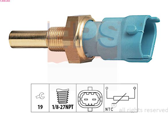 EPS 1.830.263 - Czujnik, temperatura płynu chłodzącego www.parts5.com