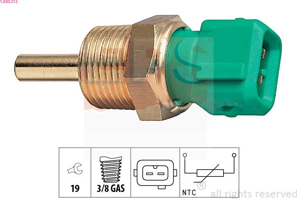 EPS 1.830.212 - Senzor, temperatura rashladnog sredstva www.parts5.com