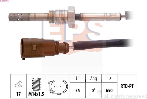 EPS 1.220.065 - Senzor, temperatura ispušnih plinova www.parts5.com